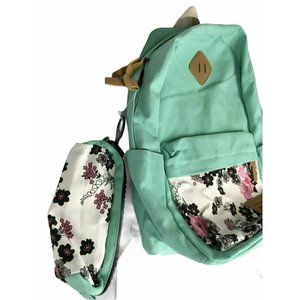BLUBOON Backpack Set w/ Zippered Pencil Case Green